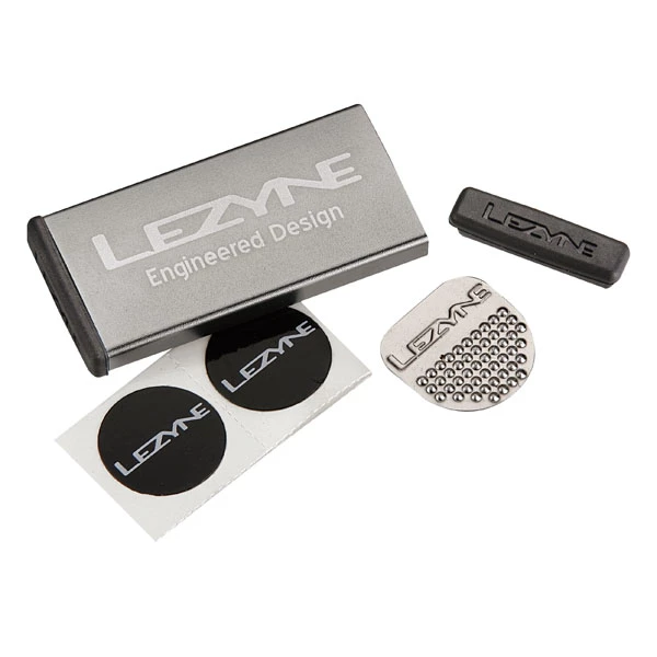 LEZYNE KIT DE REPARATION METAL - BOITE ALU GRISE , DUAL 6 RUSTINES 3 LEZYNE KIT DE REPARATION METAL - BOITE ALU GRISE , DUAL 6 RUSTINES