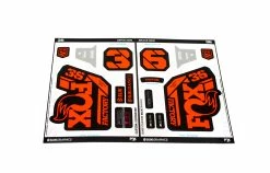 KIT DE STICKERS CUSTOM POUR FOURCHE FOX 36 FACTORY BLACK/ORANGE GLOSS